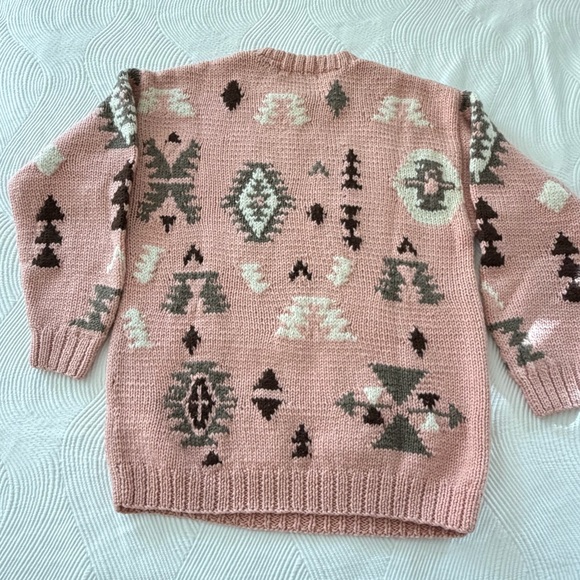Outback Red - Rose Pink Southwestern Wool Sweater – Medium- Vintage - Picture 3 of 6